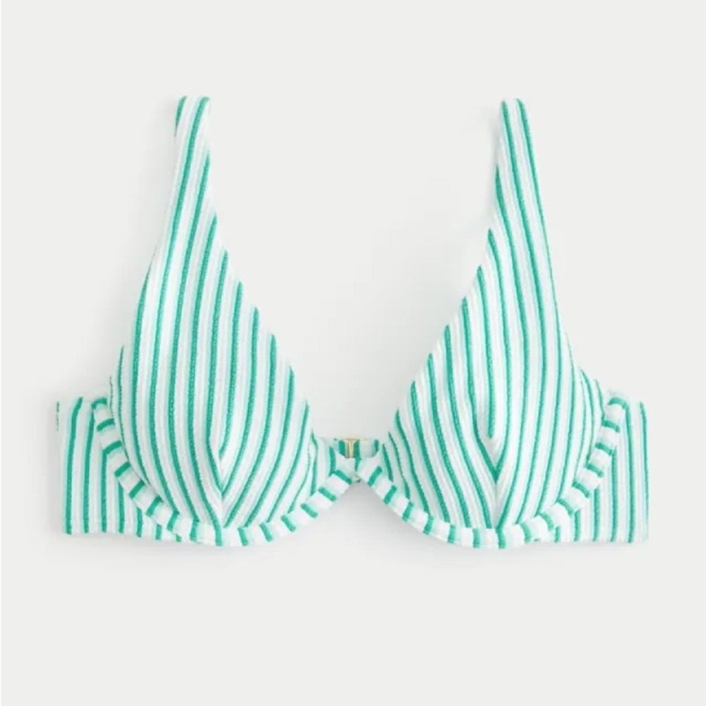 🆕 Hollister Scrunch-Ribbed High Apex Underwire Bikini Top 👙